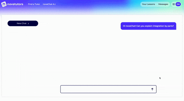 Gif of our A.I. tutor, novaChat.